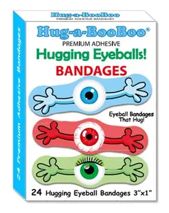 Hugging Eyeballs! Super Fun Eyeball Bandages from Hug-a-BooBoo. Fun Eyeball Characters with Arms! Great as Eyeball Halloween Stickers Too!  24 Ct Box