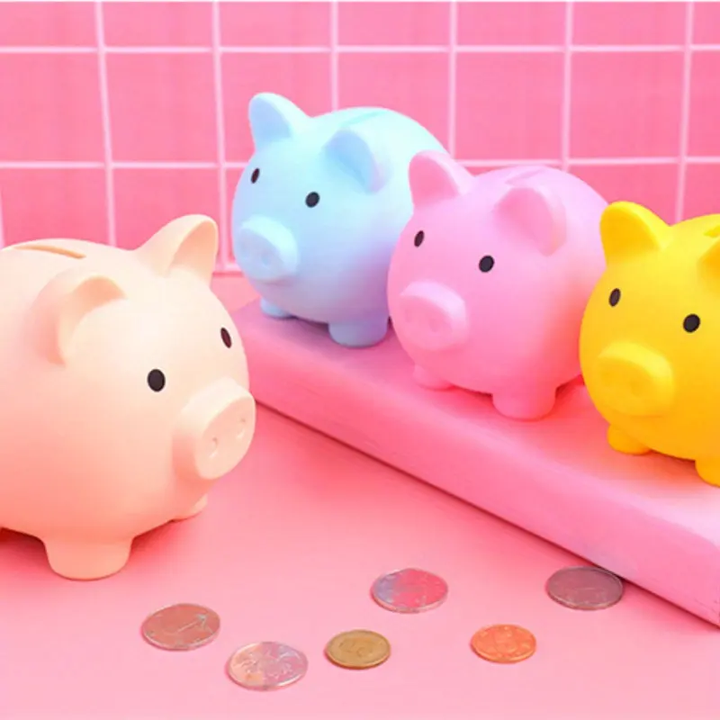 Cute Money Box with Expressive Eyes and Ears, Durable Plastic Savings Box, Coin Piggy Bank, Coin Slot and Key Lock, Perfect Birthday Gift for Kids