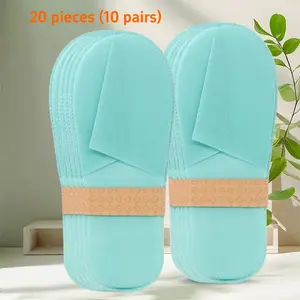 20 Pairs Disposable Non-Slip Slippers Indoor, Slide, Fashion Blue Unisex, Soft Comfortable, Simple Casual Style, Hotel Travel Home Spa Shoes, Multipurpose Use