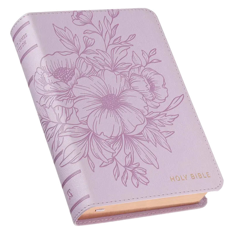 King James Version Bible - Large Print, Portable, Floral Lavender Bouquet Design, Includes Maps and Concordance (Religion & Philosophy Book)