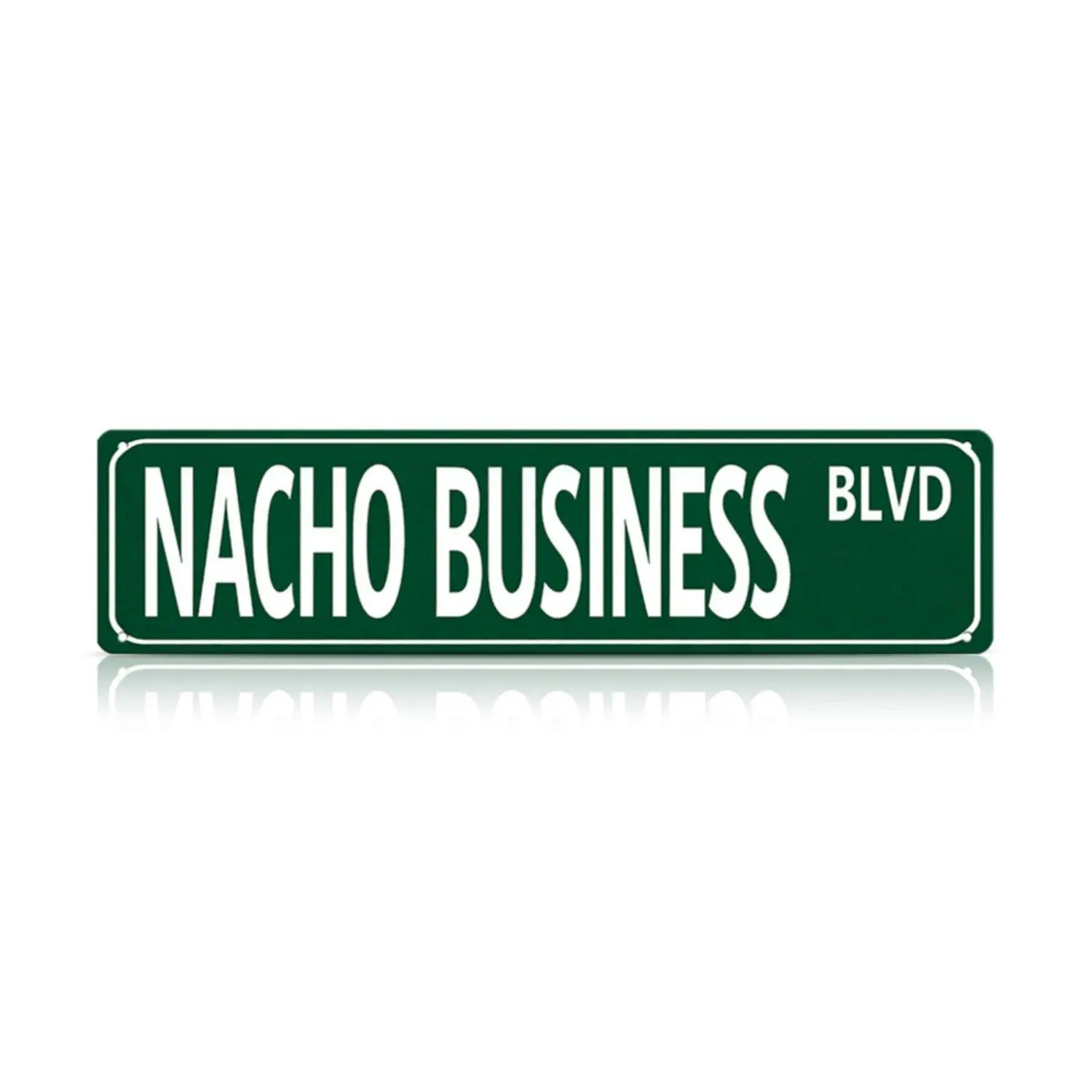1pcs 2D flat Vintage tin sign Street Sign Style Nacho Business Blvd Green Street Sign Decor For Home Office Party Decoration 4X16 Inch metal Sign Suitable For Home Garden bar decorative sign Perfect Sign Gift