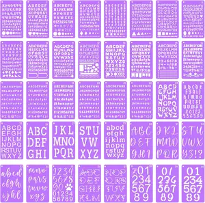 40 count Small Letter Stencils for Painting, 6+ Sizes 0.3/0.35/0.55/0.65/0.85/1.45 Inch Number & Alphabet Stencils for Crafts  -  Journal Stencil & Small Stencil for Journaling Art