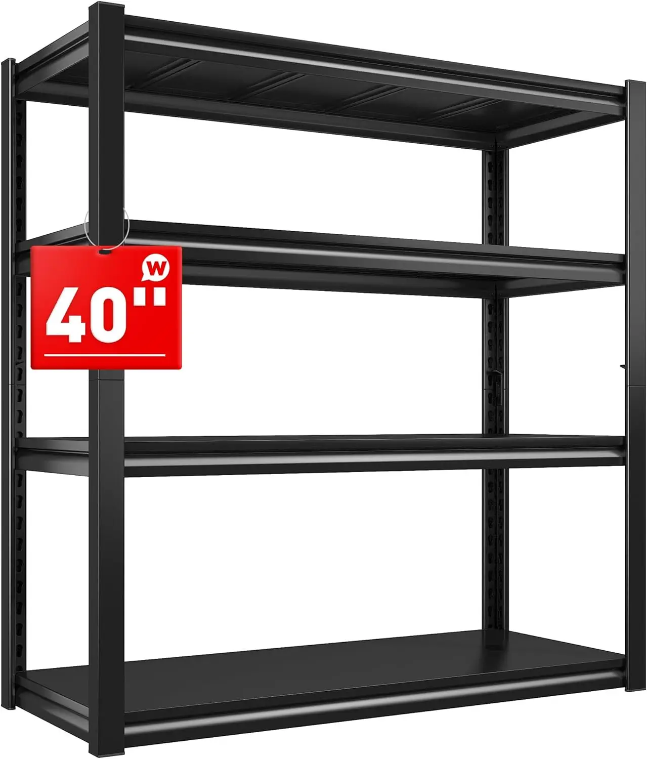 Raybee Furniture Garage Storage Shevles Heavy Duty Shelving, Adjustable 4 Tier Metal Shelving, Industrial Storage Rack, 40" W x19 D x57 H