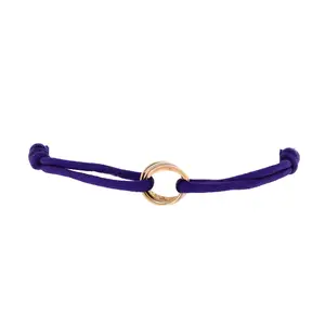 Pre-owned Cartier Trinity On Cord Bracelet Silk Cord with 18K Tricolor Gold by Rebag