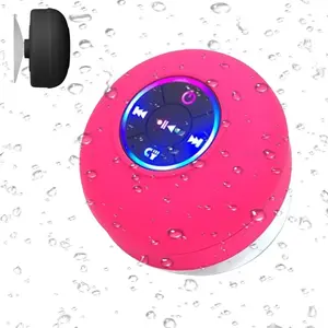 Namohouse Speaker,Namohouse Shower Speaker,Bathroom  Speakers with LED Light,Mini Shower Speaker, Shower Speaker Suction (pink)