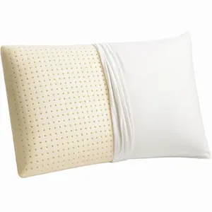 Latex pillow 100% Talalay latex pillow with organic cotton cover (Queen size, medium), with GOTS certificate, sleeping bed pillow, help relieve neck pain.