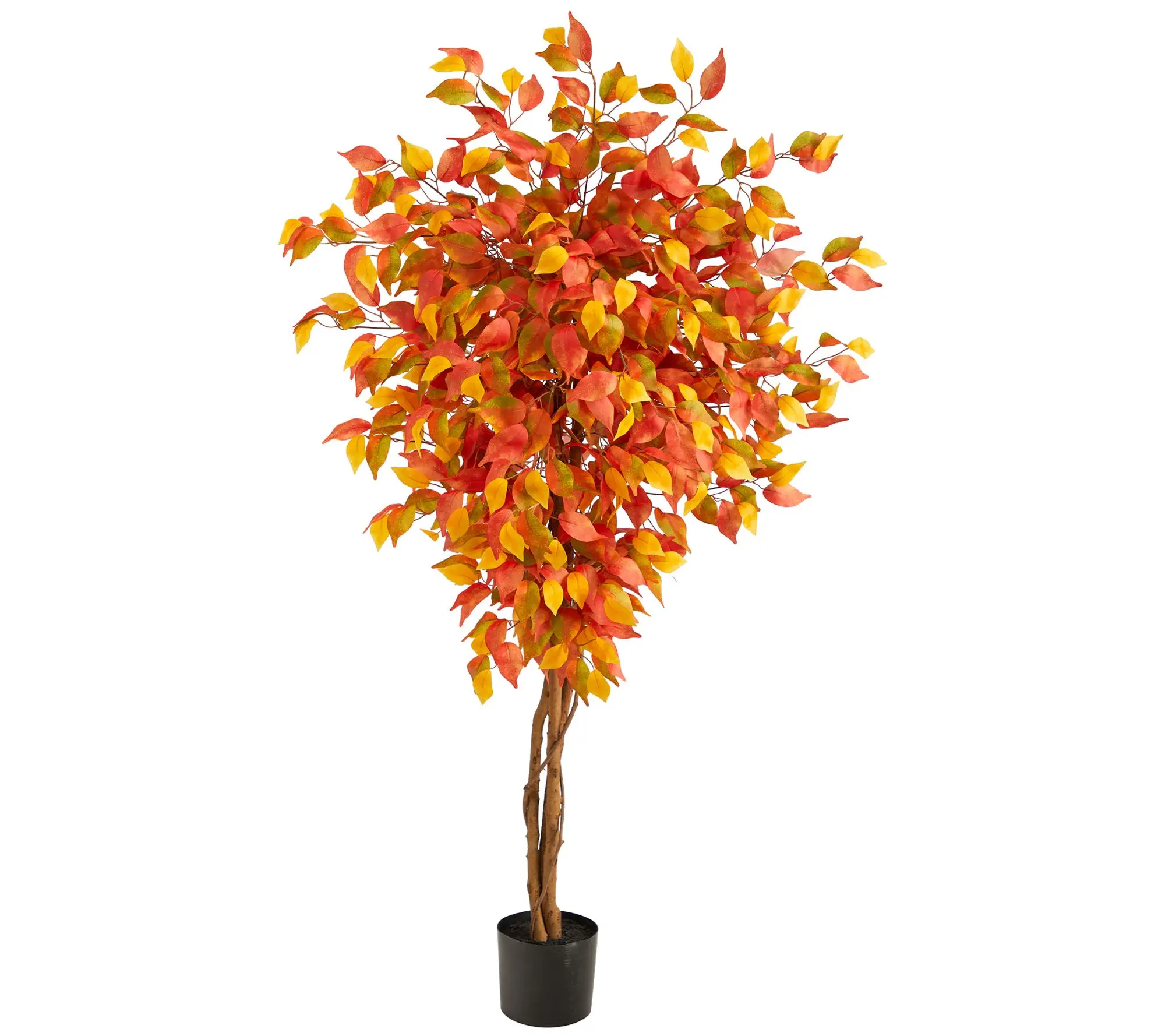 Nearly Natural 5' Autumn Ficus Artificial Fall