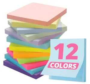 Sticky Notes, 12 Pads, 3x3 inches, Soft Pastel Self-Stick Note Pads, Perfect for Office, Study, and Daily Life Organization - Soft Pastel