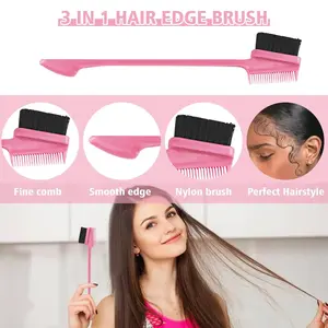 10 PCS Three Head Eyebrow Brush – Perfect for Eyebrows - Hair Edge Brush with Comb & Eyebrow Brush Multi-functional Tool for Flawless Hair Edges Comfortable - Seasoned Edge Brush