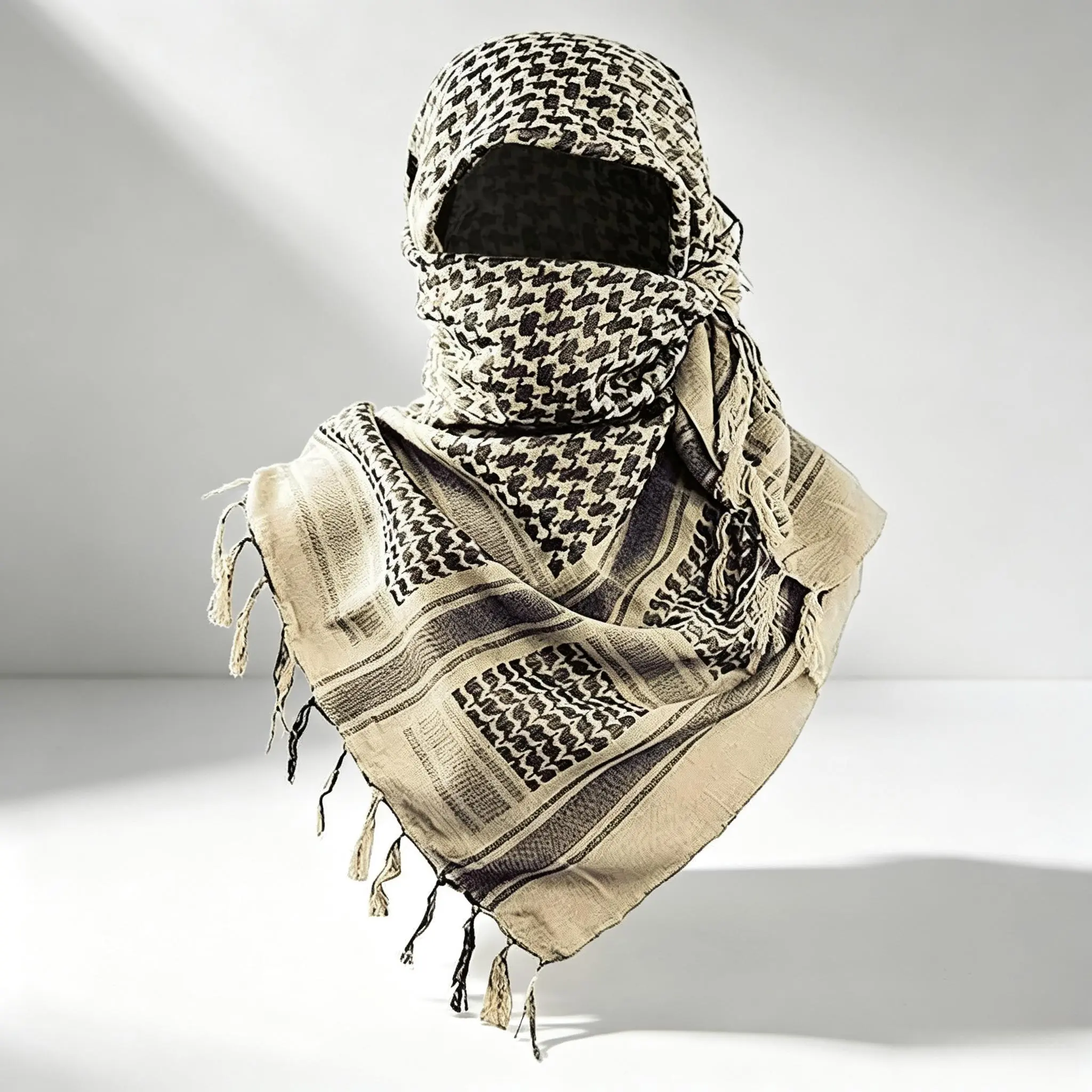 Tactical Shemagh Scarf for Men, 100% Cotton Military Keffiyeh Head Wrap, Large 43x43in Breathable Turban, Unique Gift with Tie Guide, Men's Accessories, How To Tie Head Scarf, Scarf Head Wrap, Accessories Adults