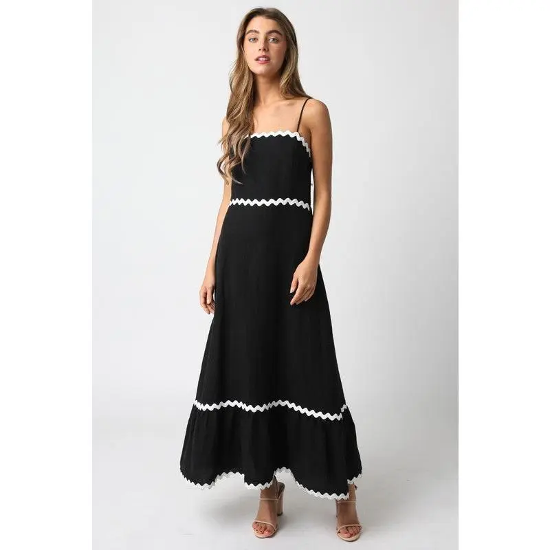 FINAL SALE!! Rio Linen Midi Dress in Black