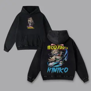 Himiko Toga T-Shirt Izuku Midoriya My Hero Academia Girl Kawaii Anime Manga Washed Cotton Hoodie Sweatshirt Gift For Anime Fan graphic 90s Top