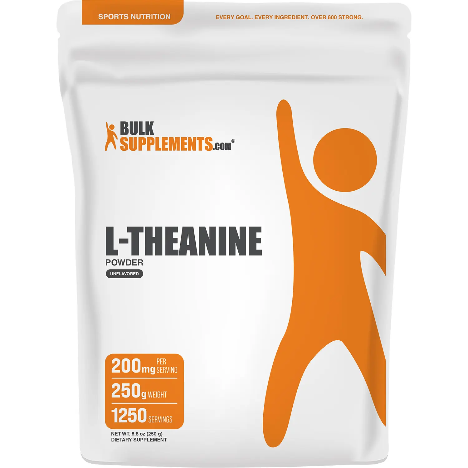 BulkSupplements L-Theanine Dietary Supplement Powder - 250g, 200mg per Serving - Heart Health, Cognitive Support, Brain Boost Supplement - Wellness, Healthcare, Self Care Products, Pure L-Theanine, No Extra Additives