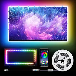 LED backlight strip 1m suitable for 22-65 inch TV USB plug-in and play, intelligent dynamic atmosphere light strip, game room RGB remote control model