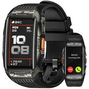 KOSPET TANK X2 Bluetooth Smartwatch with 44-Day Battery Life, 1.64"AMOLED Display,170+ Sports Modes,5ATM Waterproof, 24/7 Health Monitoring, Touchscreen, Call & Message, Heart Rate Monitor, Fitness Tracker,Sport Wristwatch Monitoring,Christmas HolidayHaul