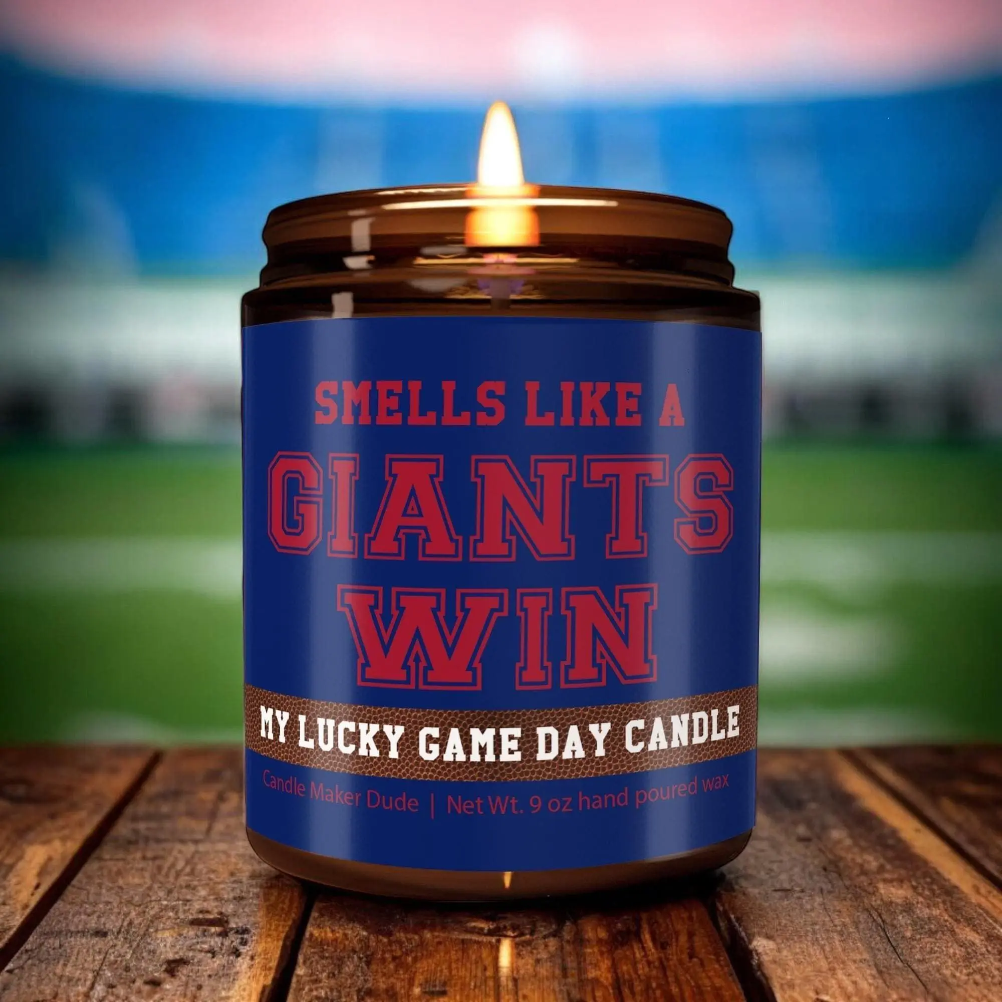 Smells Like a Giants Win Candle - Funny Football Scented Candle for Giants Fans, Lucky Game Day Soy Candle, Fan Cave Decor