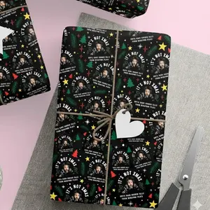 Funny Dle Hard Xmas  Wrapping Paper, Funny Meme Movies Character Wrapping, Xmas Gift Wrap Paper for Fan Family Friends