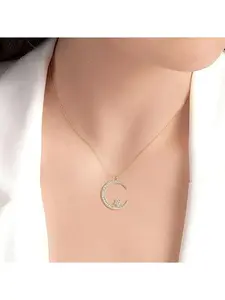 Sparkling Star & Moon Zircon Collarbone Necklace for Women, Delicate Luxury Jewelry, Perfect Unique Birthday Gift for Girls & Students  "hers gift  "