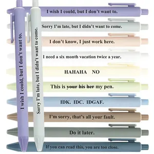 Funny Snarky Plastic Pens, Unique Pens, 10pcs Retractable Ballpoint Pen Set with Ink, Printed Humorous Words, Ideal for Office School Party Events