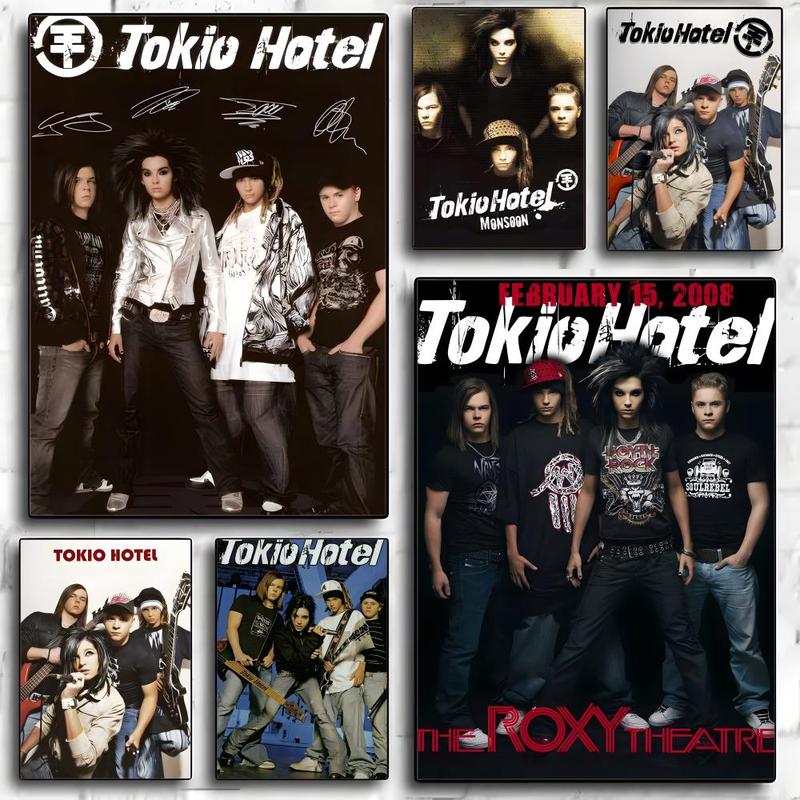 PIKPAKA German Rock Band Tokio Hotel Poster High-Definition Waterproof Wall Art Stickers | Premium DIY Removable Decals for Home & Office | Fade-Resistant, Easy to Apply Vinyl Poster for Living Room, Bar, Shop | Multiple Sizes, Durable & Easy to Clean