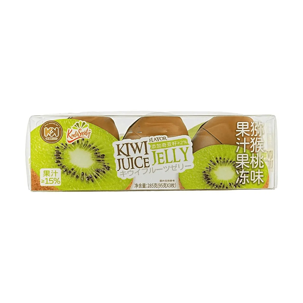 YO MAN Kiwi Juice Jelly Snack, 285g - Refreshing Fruit Dessert for Kids & Adults