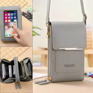 Touchscreen Sensitive Phone Bag with Multiple Colors, Use Phone Without Taking It Out, Clear Window Crossbody Purse with 3 Card Slots & Secure Dual Zipper Wallet