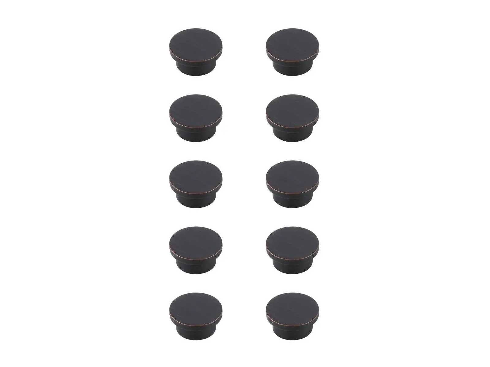 Elegant Decor KB2009-ORB-10PK 1.6 in. Trovon Oil-Rubbed Bronze Oversize Round Knob, Set of 10, Indoor Rustproof, with 2 Screw Sets, Two Screw Sets