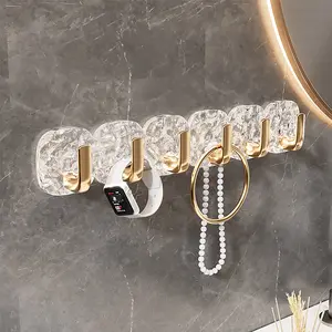 Self Adhesive Bathroom, Kitchen, living Room Hooks Punch-free Waterproof Coat Clothes Holder Light Luxury Exquisite Key Bag Hooks Home Use