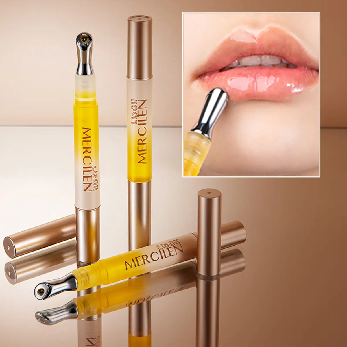 Mercilen Lip Serum 1.8ML, Hydrating, Moisturizing & Anti-Wrinkle Formula, Nourishing Ingredients, Sunflower, Daily Care for Lips, For Dry Lips, Lip Moisturizer, Smooths Fine Lines, Lip Treatment Oil, Oil, Hydrate, Lip Product