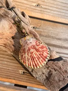 Interchangeable Bag Charm - Natural Sea Shell Scallop Only