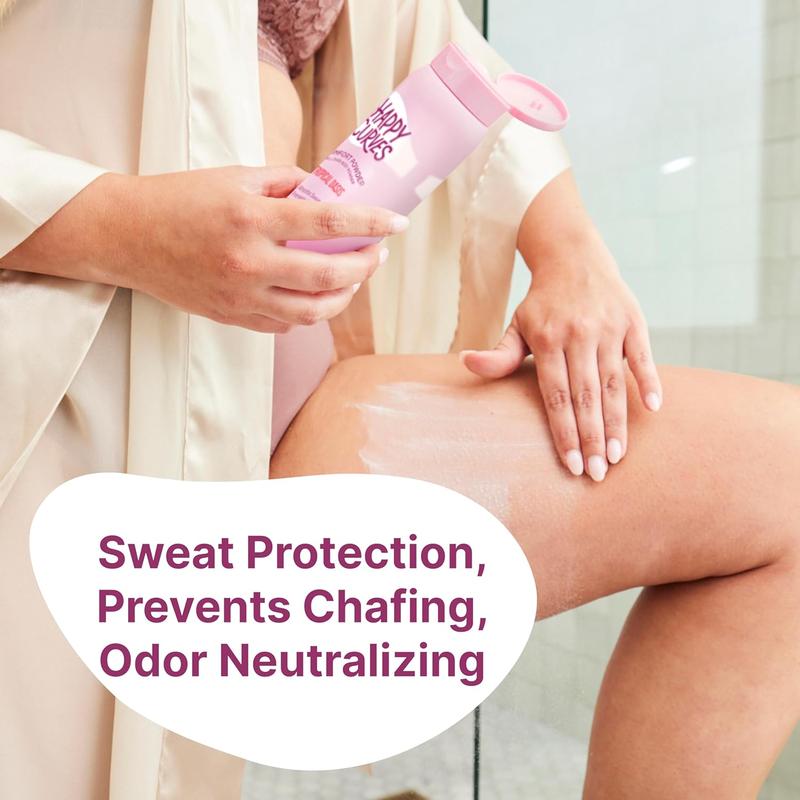 HAPPY CURVES Comfort Powder: Talc Free Anti Chafe Body & Foot Dusting Powder Deodorant to Control Inner Thigh Chafing, Private Areas, and All Over Body for Women 4 oz. (1 Pack, Tropical Oasis)
