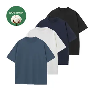 4 Pack Unisex 230GSM Heavyweight 100% Pure Cotton T-Shirts, Oversized Loose Fit Solid Color Basic Crew Neck Tees, Soft Fade Resistant Durable Breathable Casual Tops for Everyday Wear, Streetwear & Loungewear