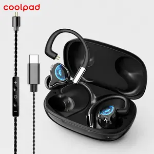 Coolpad 3-in-1 Detachable Wired Earbuds with Mic – In-Ear & Ear-Hook & Karaoke Mode, Type-C HiFi Headphones for iPhone /Android multi-platform compatible