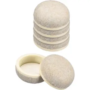 Furniture Sliders, 8 count 1 1/4" - Formed Felt Round Sliding Pads, Chair Glides for Carpeted Tile Vinyl Hardwood Floors (Beige)