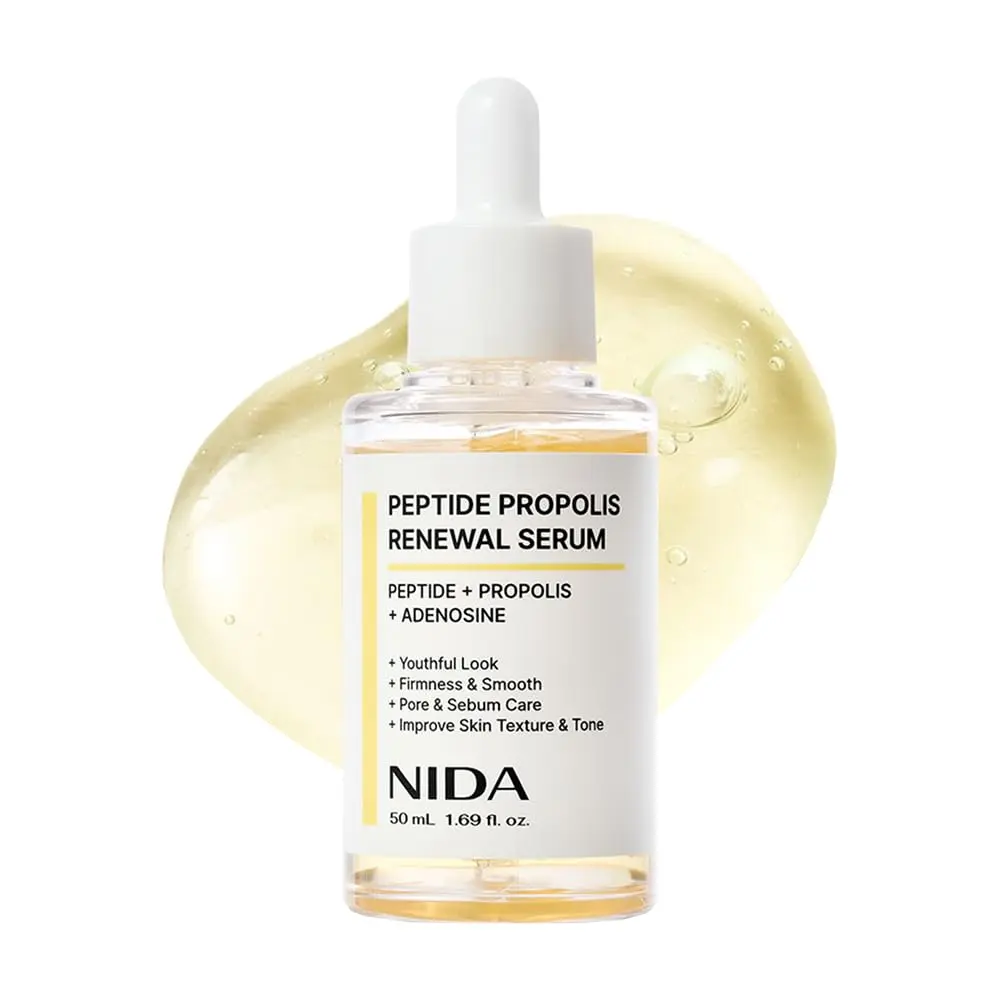 NIDA Peptide Propolis Renewal Serum | Peptide Complex, Propolis Extract, Adenosine | Youthful Look, Wrinkles, Fine Lines, Pore & Sebum Care | 1.69 fl.oz., 50ml (Updated)