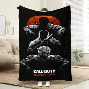 Comfortable Call of Duty Flannel Blanket, Bedroom Decor, Picnic Blanket, Travel Blanket, Wool Blanket, Bed Blanket, Throw Blanket, Sofa Cover, Multifunctional Blanket, Soft Warm Blanket