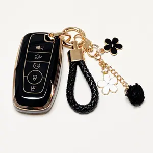 for Ford Car Key Protection Case with Keychain, Soft Durable Tpu Material, 360 Degree Protection, Key Fob Protector, Fits Expedition Mustang Fusion Raptor F250 F350 F450 F550 Edge Explorer