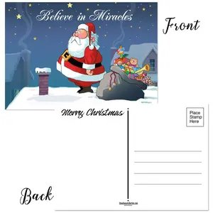 Christmas Postcards - 50 Holiday Fun Postcards - 4 x 6 Inch Postcards