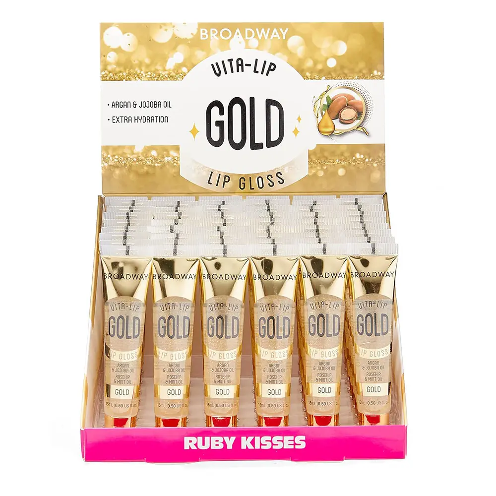 KISS LIPGLOSS Broadway Clear Lip Gloss, Non-Sticky Vitamin Oil Enriched Super Glossy 48PCS