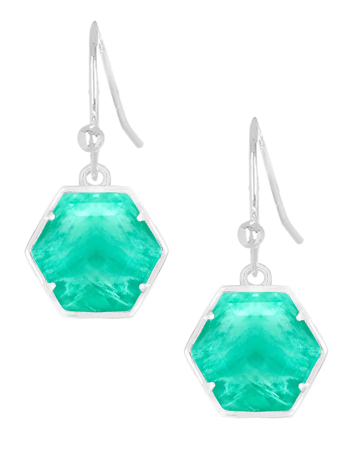 Amazonite Hexagon Drop Earrings, Handmade Jewelry, Gift For Her, Handcrafted Elegance, Earrings Of The Day, Trendy Accessories