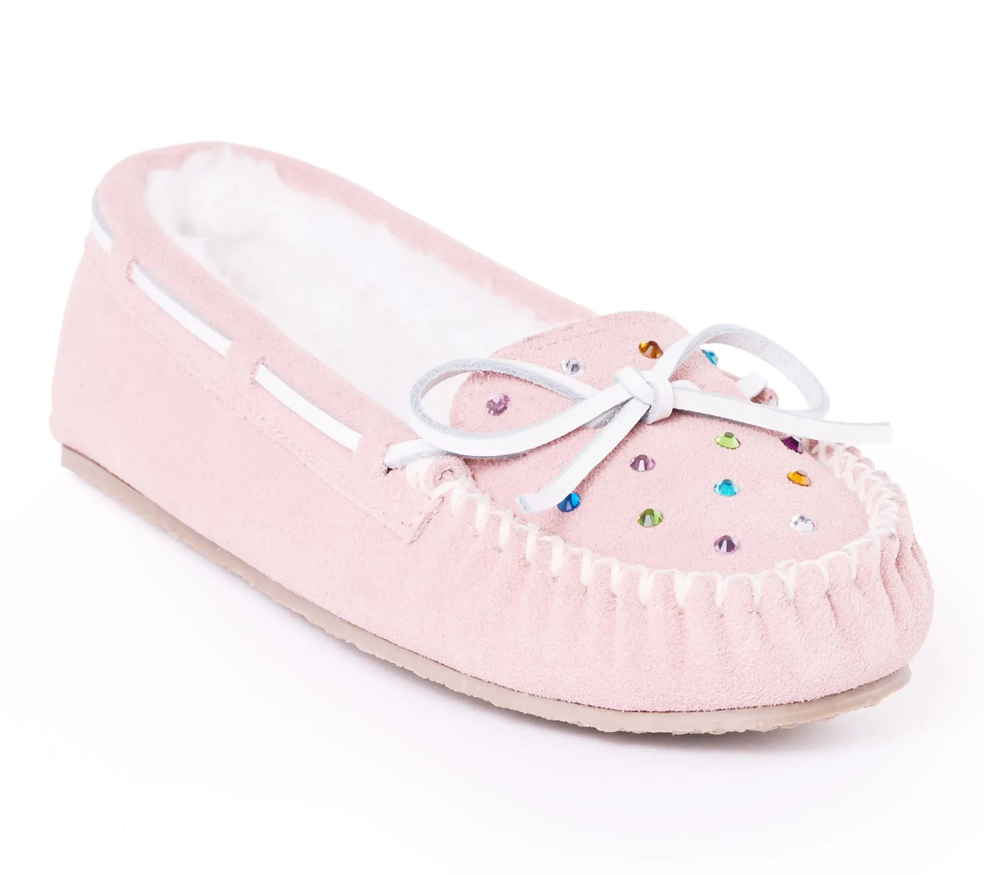 Minnetonka Women's Cally Rhinestone Suede Slippers Minnetonka Women's Cally Rhinestone Suede Slippers