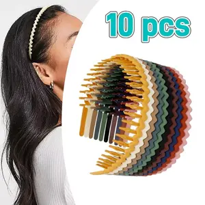8/10 pcs Toothed Comb Hair Hoop - Non slip Plastic Hair Hoop, Suitable for Teenagers, Women, Men, Daily Wear, Face Wash