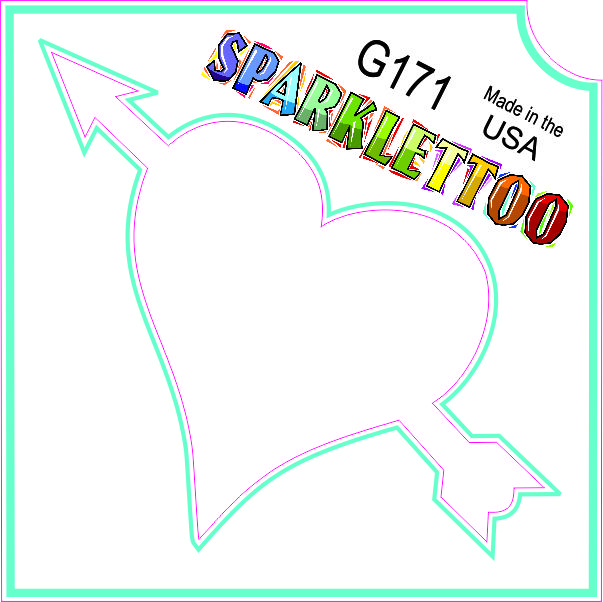 212 MAIN G171 Ruby Red Glitter Tattoo Stencil, 3-Ply Paper Pierced Heart Design, 1.5x2.3x2.3 in, FDA & Children-Safe, Glitter Finish, Pack of 100, Men's Special Occasion Costume Accessory