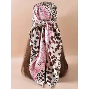 Leopard Print Head Scarves, Elegant Soft Comfortable All Seasons Head Scarves for Women, Casual Versatile Head Scarves for Daily Wear