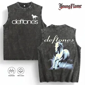 Vintage Deftones White Pony Graphic Tank Top | Heavy Acid Wash Distressed Streetwear | 2026 Retro Band Aesthetic Sleeveless Tee | 90s Grunge Nu-Metal Merch | Premium Washed Cotton,summervibes