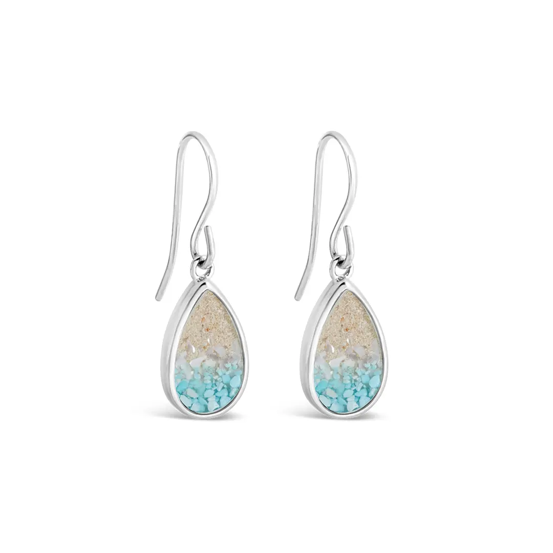 Explorer Teardrop Earrings - Silver - Caribbean Gradient