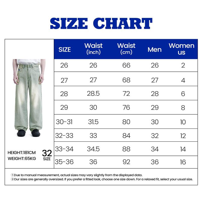 Aelfric Eden Basic Unisex Essential Loose Jeans Basic Regular Jeans Classic Blue Denim for Men & Women