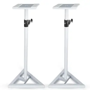 5 Core Speaker Stand 2Pc Heavy Duty Adjustable Telescoping Height 59.5" Triangle Base 100Lb Capacity