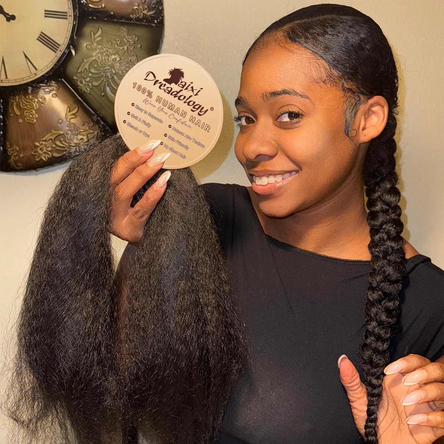 Pre Stretched Braiding Hair for Braids Twists Soft Human Hair Kinky Straight Texture 100% Virgin Hair Extensions.Pre-Separated 50g/Pack, 3-5 Packs for Full Head #SummerWins #DealsForYouDays #weeklydeals
