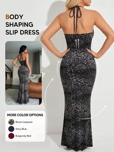 Vintage Y2K Leopard Print Halter Maxi Statement Dress, Body-Defining Sculpting Fit, Available in Multiple Colors, Perfect for Date Night, Party, Casual, Everyday, Viral TikTok Trend, 2026 Retro Aesthetic, Soft Breathable Fabric, Stunning Look